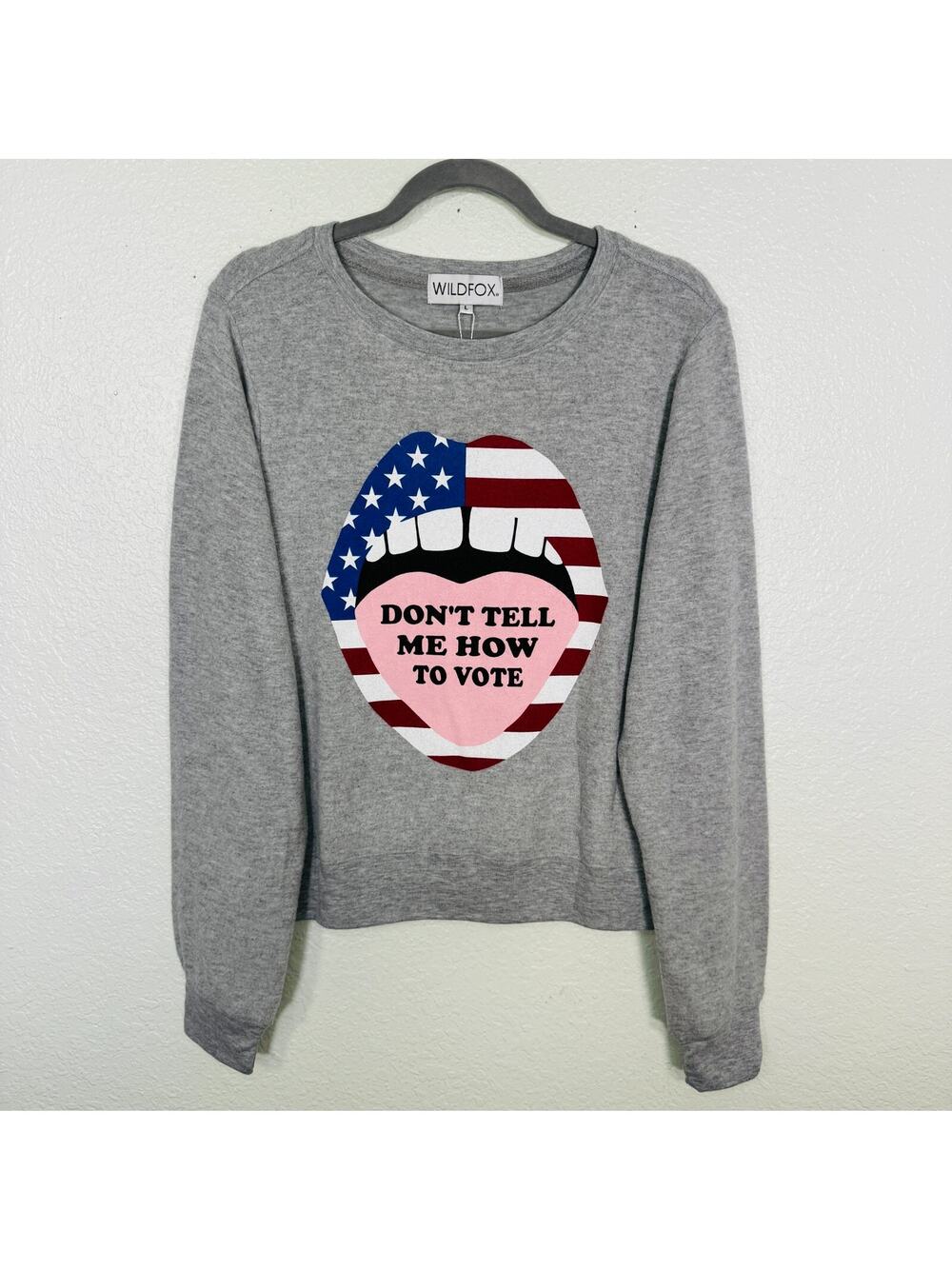 Vote Sweater Women Large Mouth Republican Democrat America Election NEW Wildfox